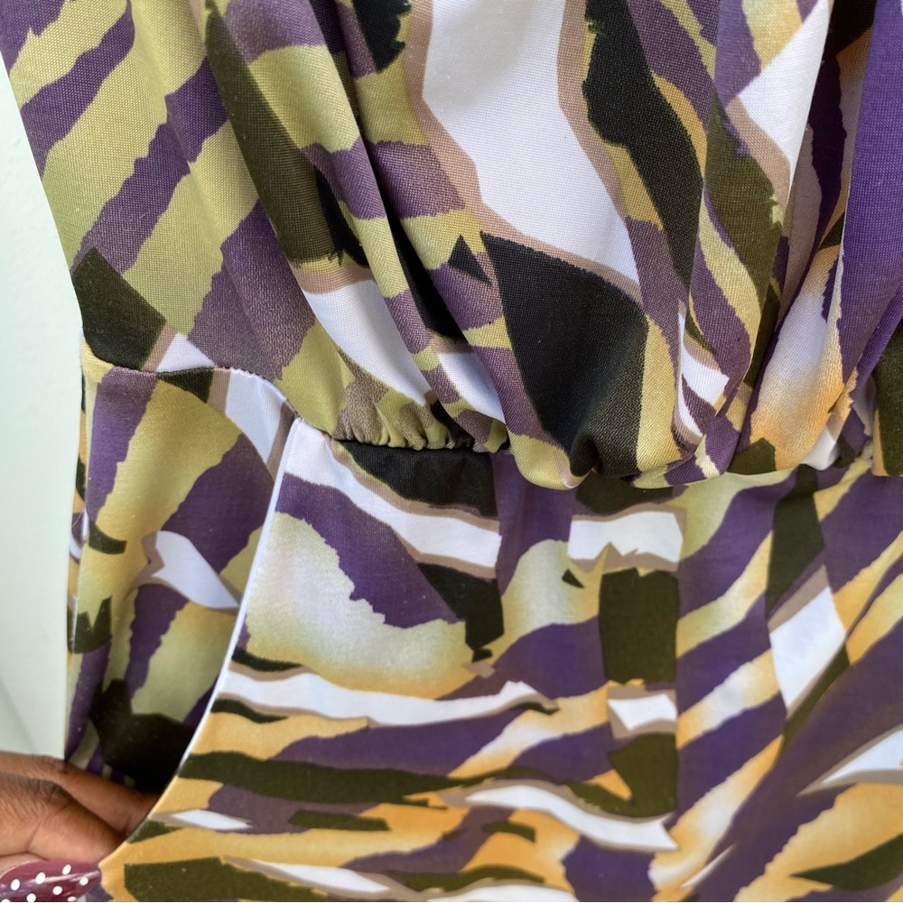 Y2k S-Twelve Multicolor Abstract Zebra Strapless … - image 4